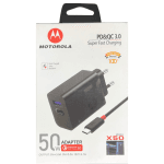 Cargador Motorola 50W + Cable USB-C a USB-C 1 Metro – Carga Rápida